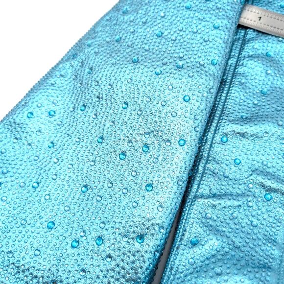 Top Moda Rhinestone Knee Length Boots Side Zip Women's Blue Size US5.5 EU36 - Picture 13 of 13